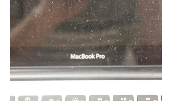 laptop APPLE, MacBook Pro, zonder lader, paswoord niet gekend, werking niet gekend, beschadigd